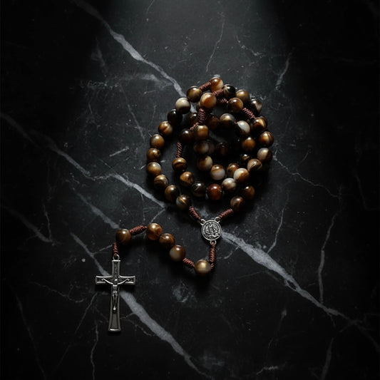 Brown Rosary Necklace Our Lady