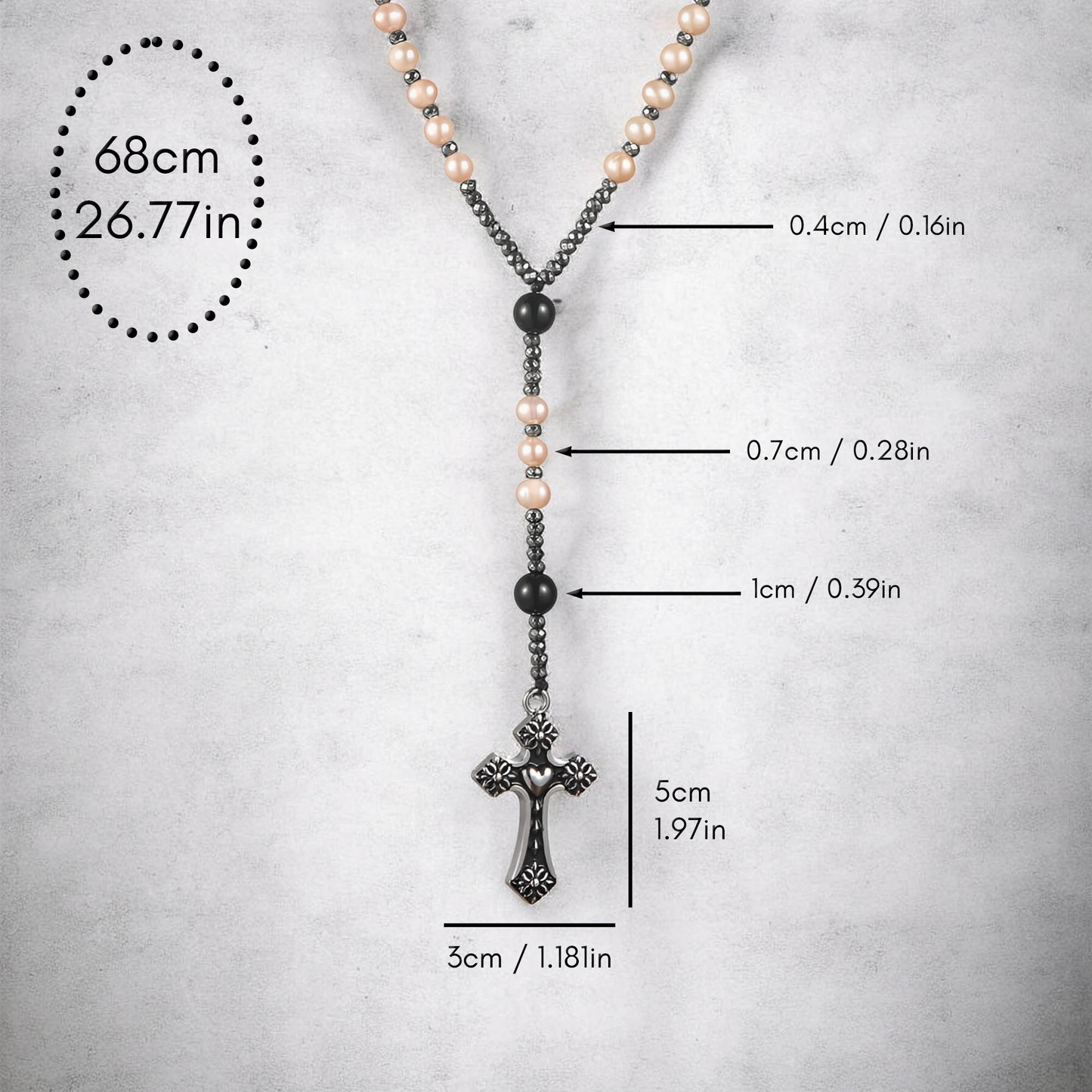 Freshwater Pearl Rosary Necklace