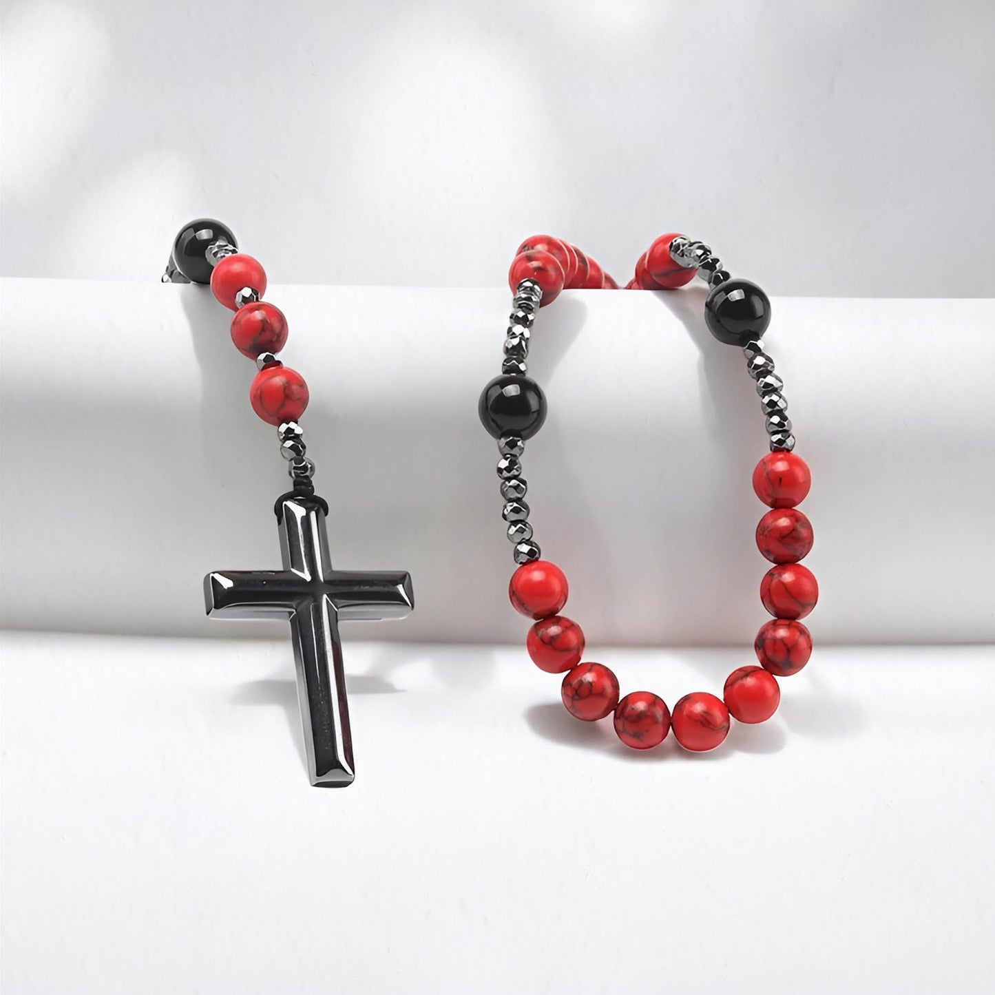 Red Turquoise Rosary Necklace