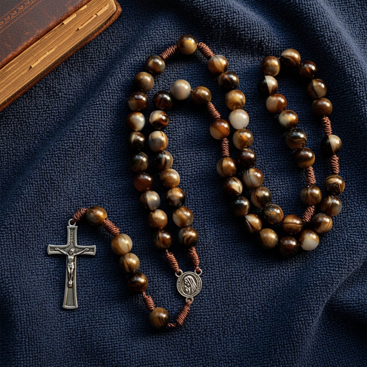 Brown Rosary Necklace Our Lady