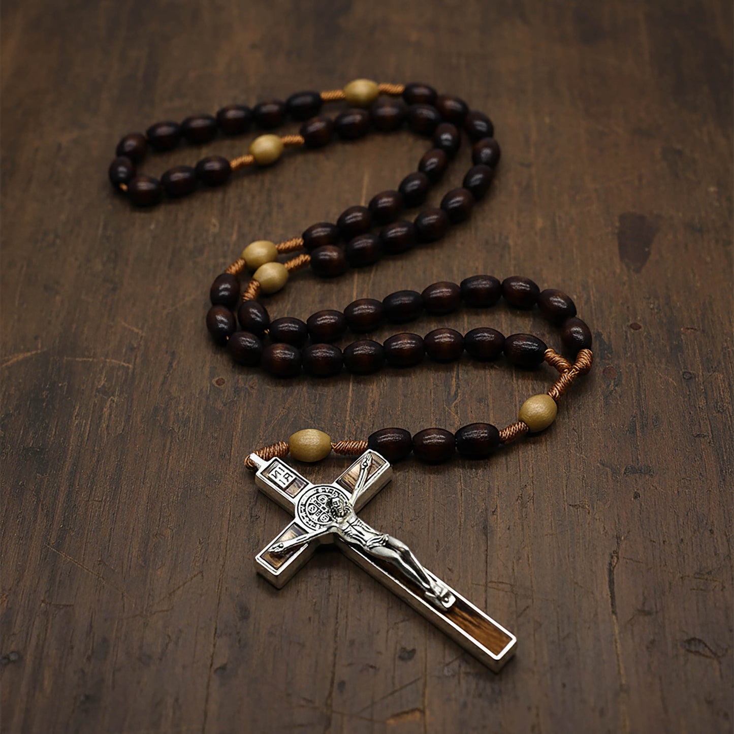 Wooden Rosary St Benedict