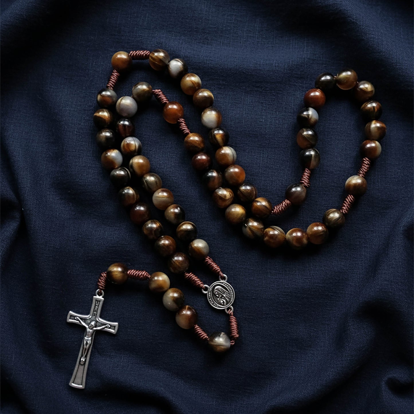 Brown Rosary Necklace Our Lady