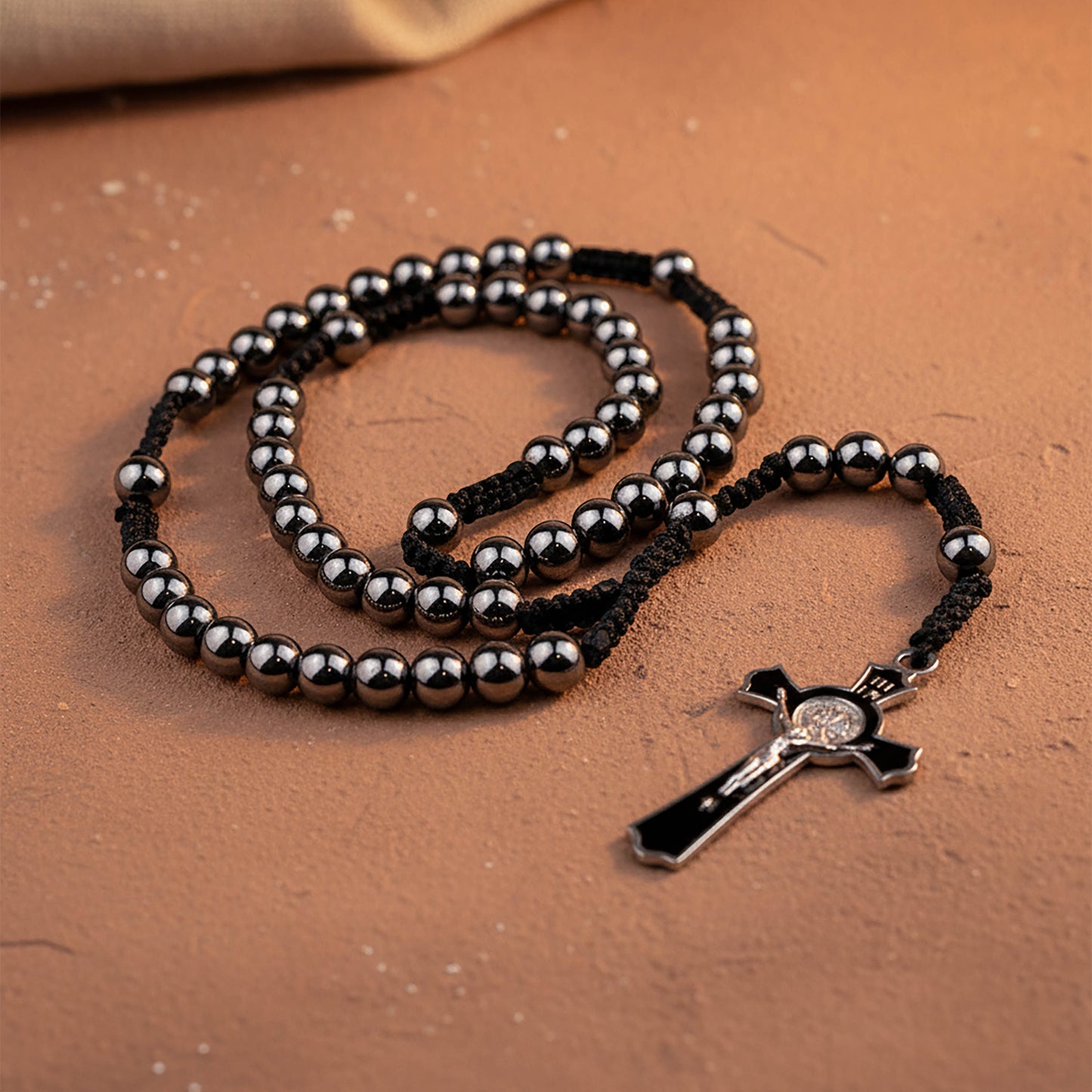 Hematite Black Rosary Necklace