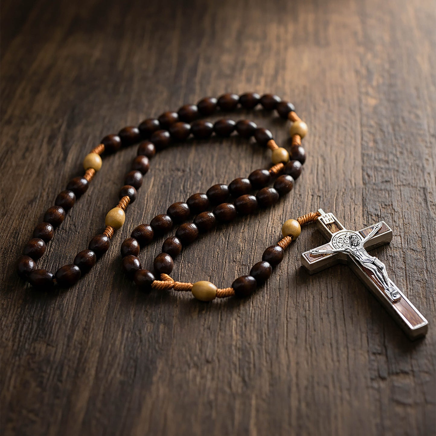 Wooden Rosary St Benedict