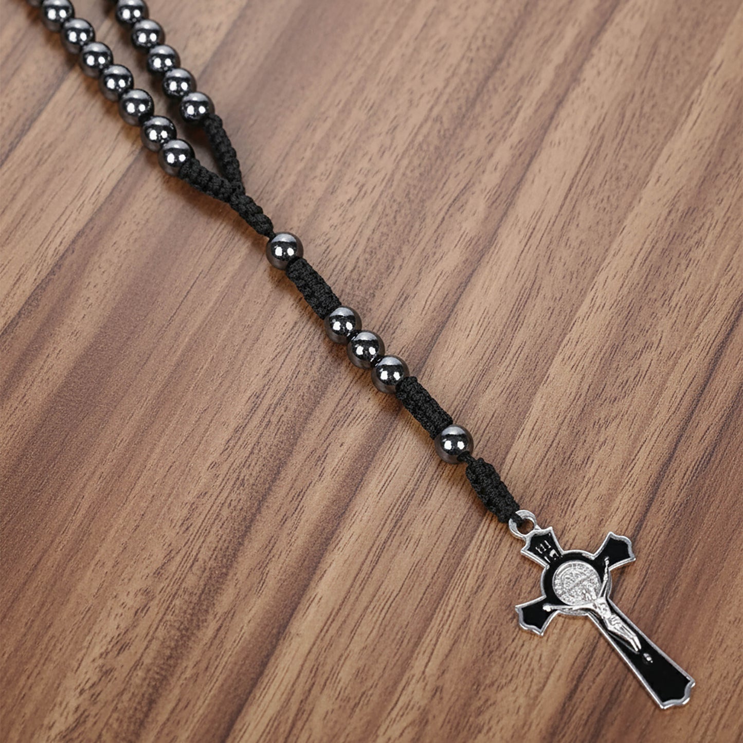Hematite Black Rosary Necklace