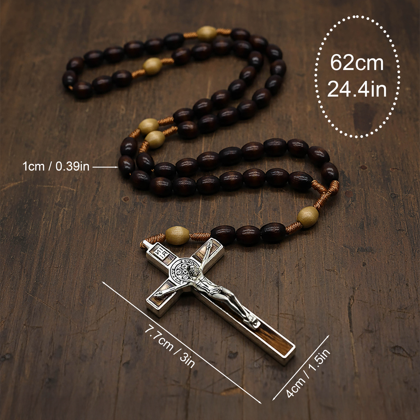 Wooden Rosary St Benedict