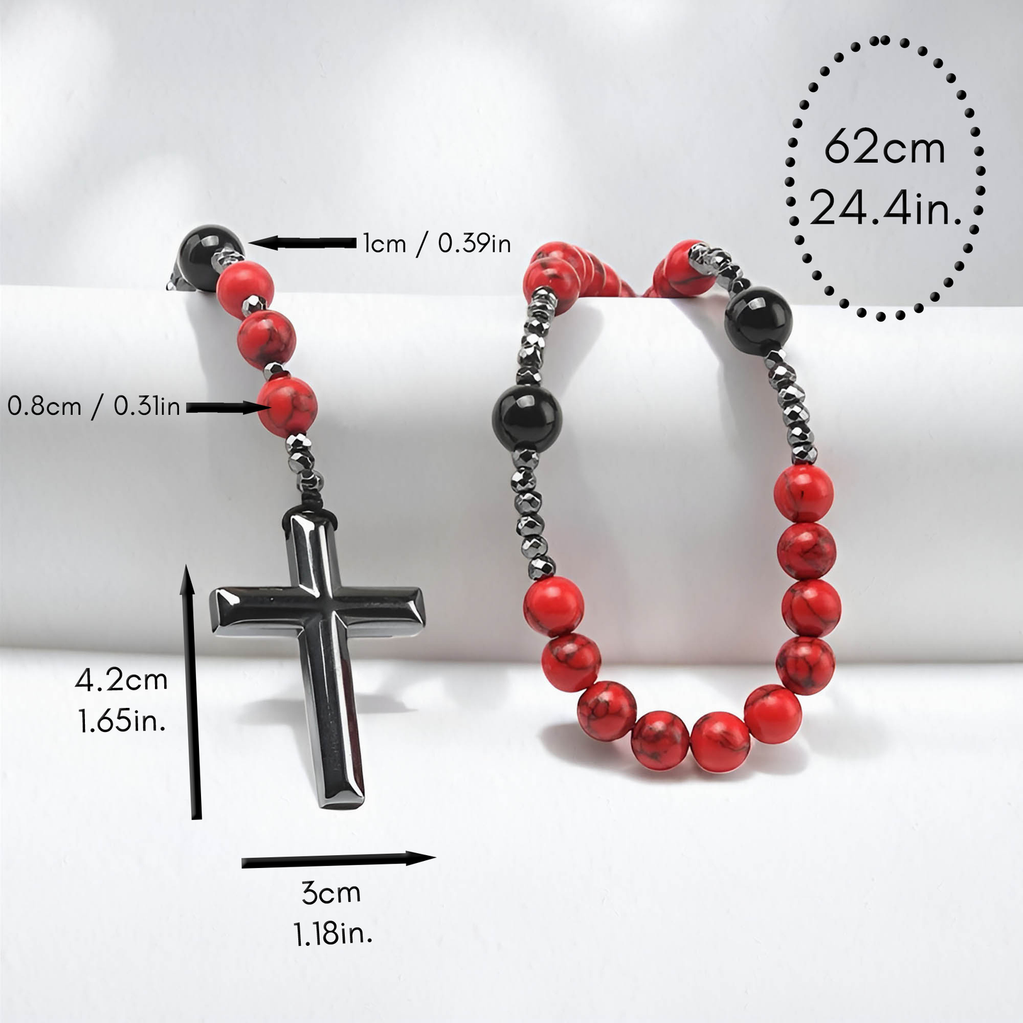 Red Turquoise Rosary Necklace
