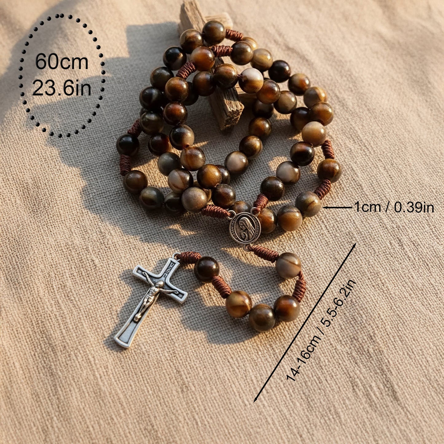 Brown Rosary Necklace Our Lady